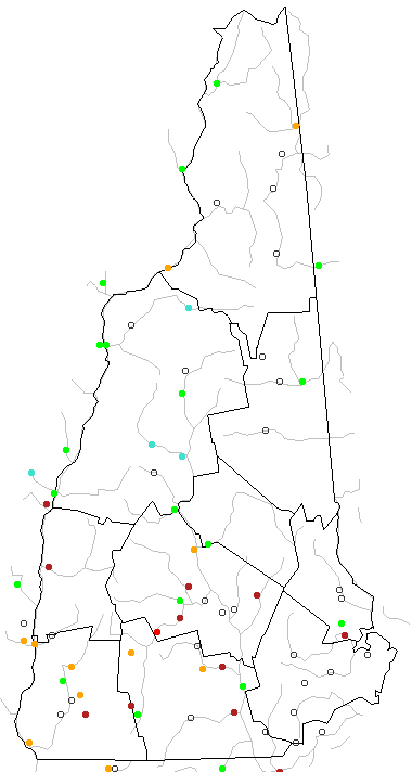 New Hampshire Lakes Map Map of New Hampshire Lakes, Streams and Rivers