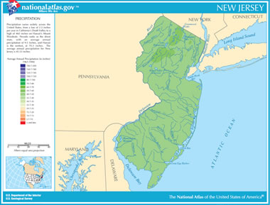 New Jersey precipitation map