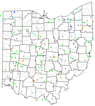 Map of Ohio Lakes, Streams and Rivers