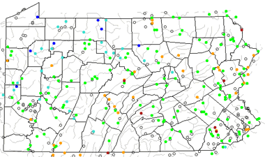 Pennsylvania river levels map