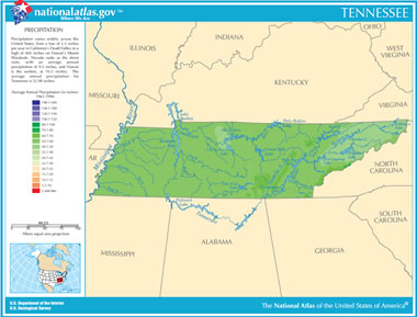 Tennessee precipitation map