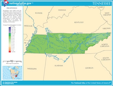 Mississippi River Tennessee Map Map of Tennessee Lakes, Streams and Rivers