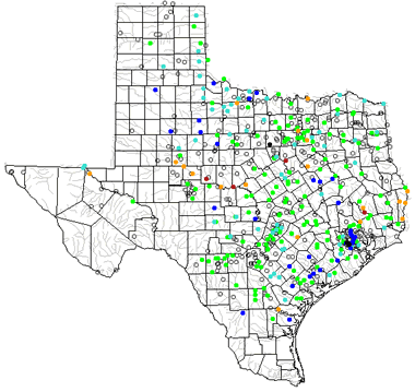 Texas river levels map