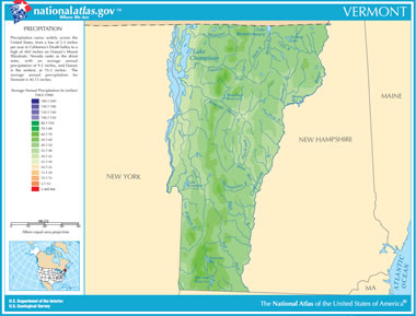 Vermont precipitation map