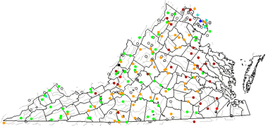 Lakes In Virginia Map Map of Virginia Lakes, Streams and Rivers