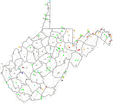 West Virginia river levels map