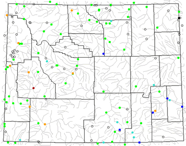 Rivers In Wyoming Map Map of Wyoming Lakes, Streams and Rivers