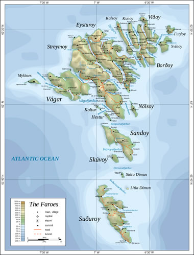 map of the Faroe Islands
