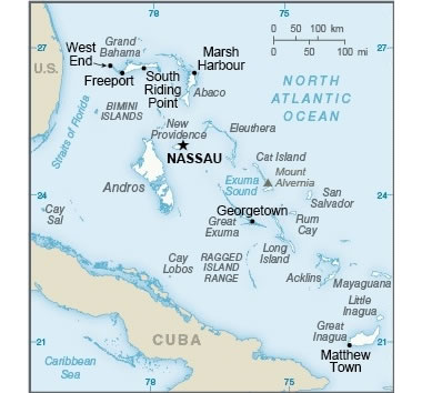 map of The Bahamas