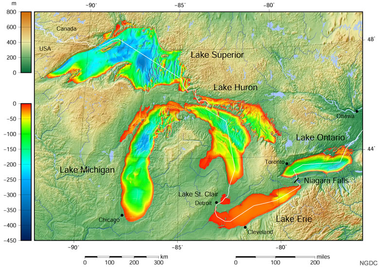 Map Of The Great Lakes Map Of The Great Lakes