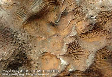 iron meteorite with flow lines