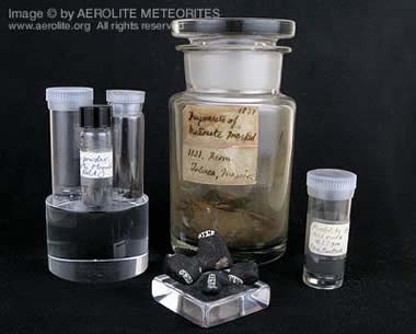 Jars of historic meteorites
