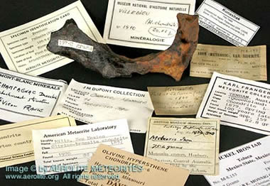 meteorite with historic labels