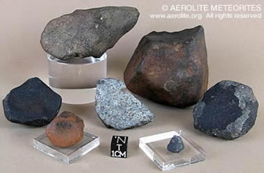 Collection of stone meteorites