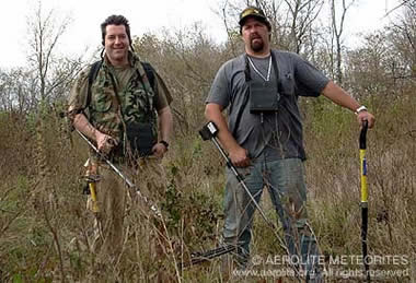 Geoffrey Notkin and Steve Arnold hunting iron meteorites in Texas