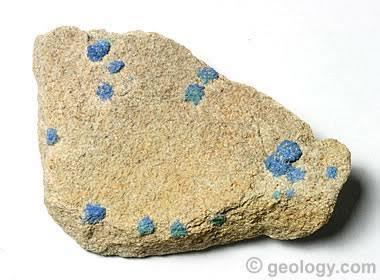 Azurite nodules in sandstone