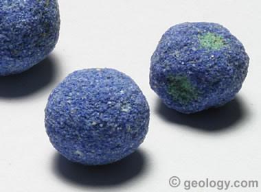 Azurite: The blue gem material, ore of copper, and pigment.