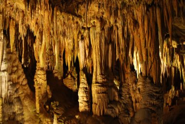 calcite as travertine cave formations