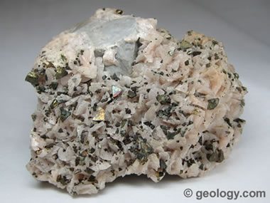 crystals of chalcopyrite on dolomite