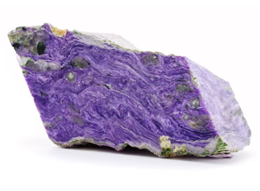 Charoite: A purple mineral, gem material, ornamental stone