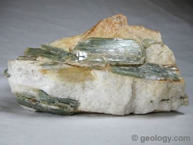 green kyanite crystals