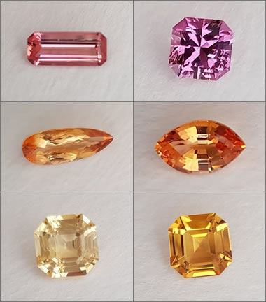 faceted topaz in natural colors