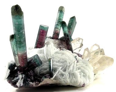 tourmaline crystals on cleavelandite