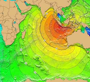 Indian Ocean tsunami from Krakatau earthquake