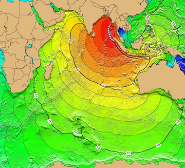 Indian Ocean tsunami from Sumatra Indonesia earthqake
