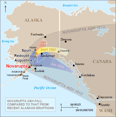 Novarupta ashfall extent map