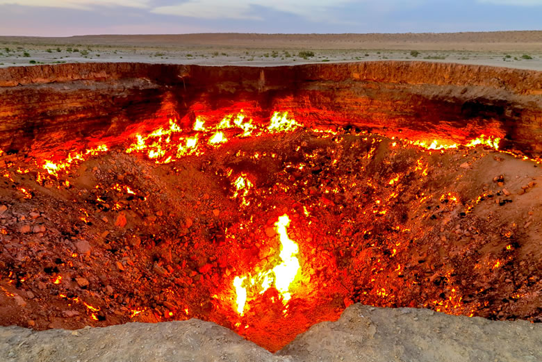 Source of the Darvaza Gas Crater Flames