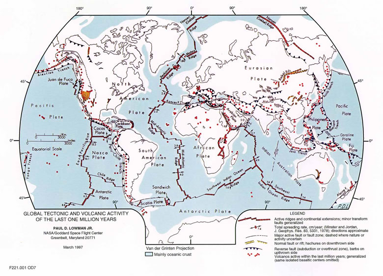 tectonic plates map for kids