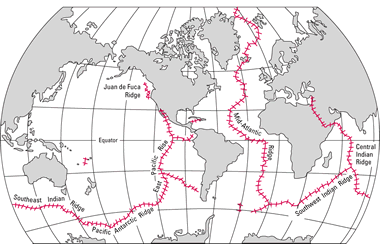 divergent plate boundaries map