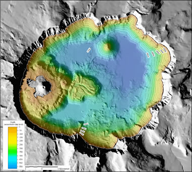 Batimetria do Lago Crater