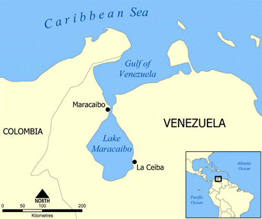 Map of Lake Maracaibo