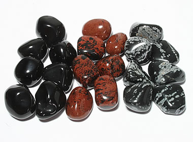 Tumbled obsidian