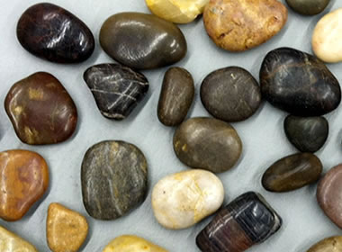 waxed river stones