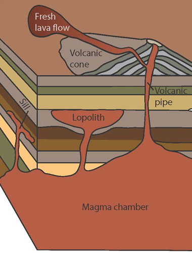 volcanic neck diagram