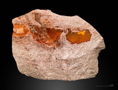 Fire Opal in Rhyolite