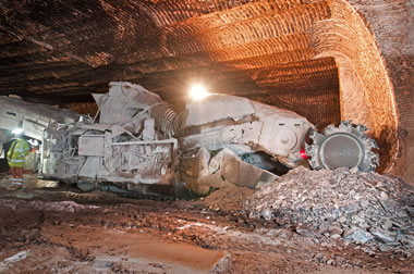 salt mine - continuous mining machine