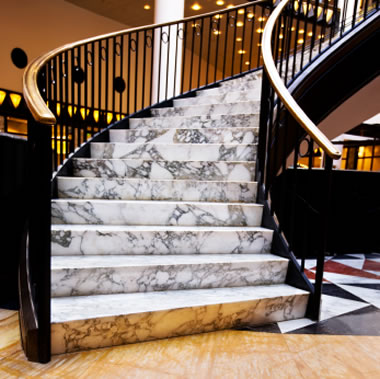 marble stairs and floor tile