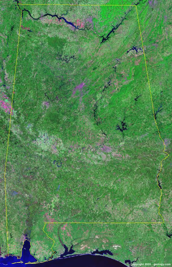 Alabama Satellite Images Landsat Color Image
