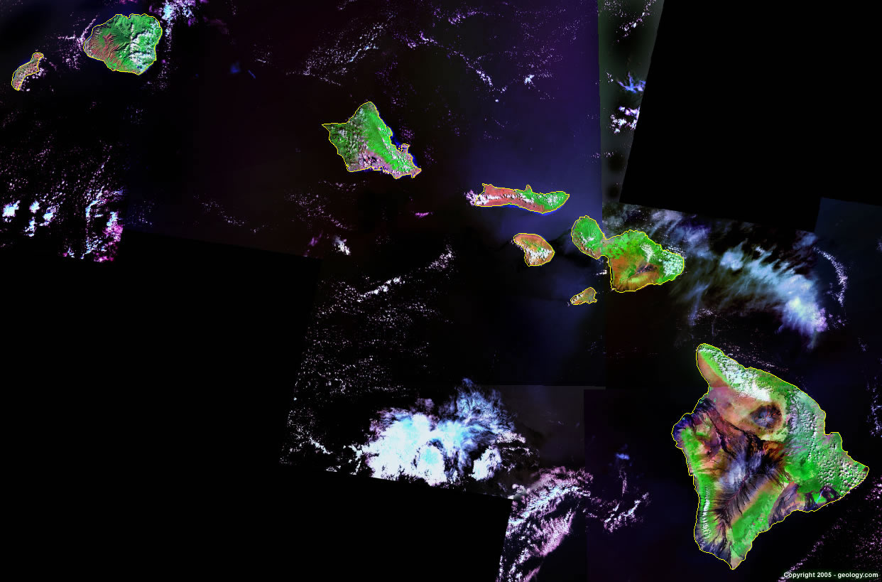 Hawaii Satellite Images Landsat Color Image