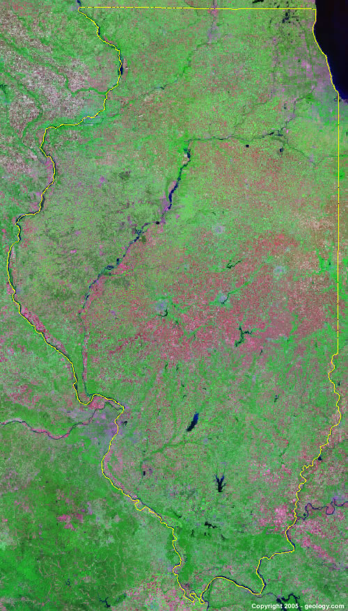 Satellite Map Of Illinois Illinois Satellite Images   Landsat Color Image