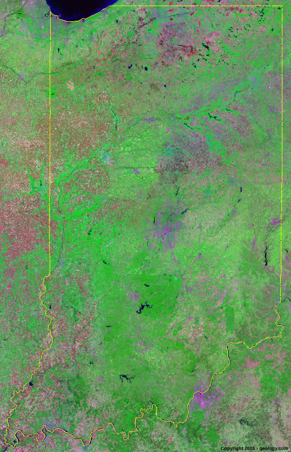 Satellite Map Of Indiana Indiana Satellite Images - Landsat Color Image