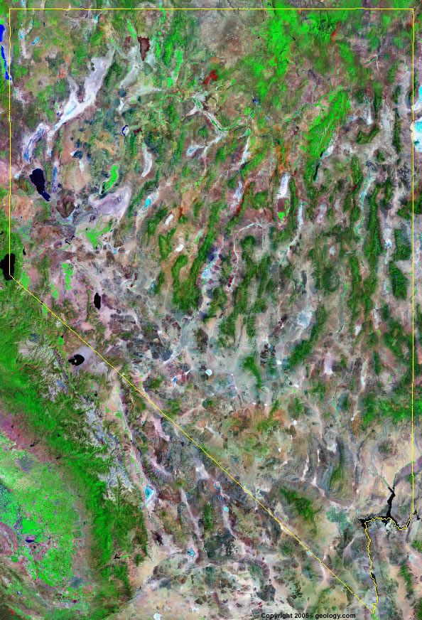 Satellite View Of Nevada Nevada Satellite Images - Landsat Color Image