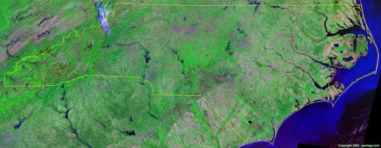 North Carolina Satellite Images - Landsat Color Image