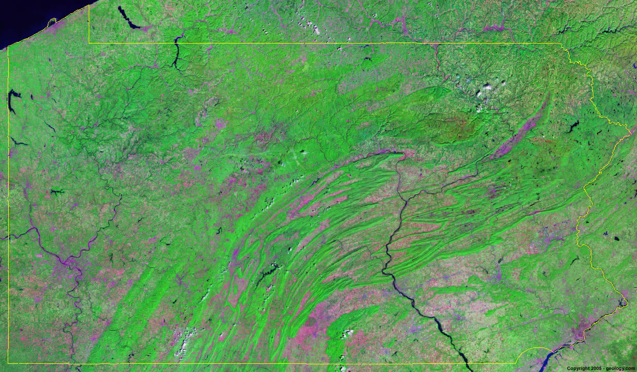 Pennsylvania satellite photo
