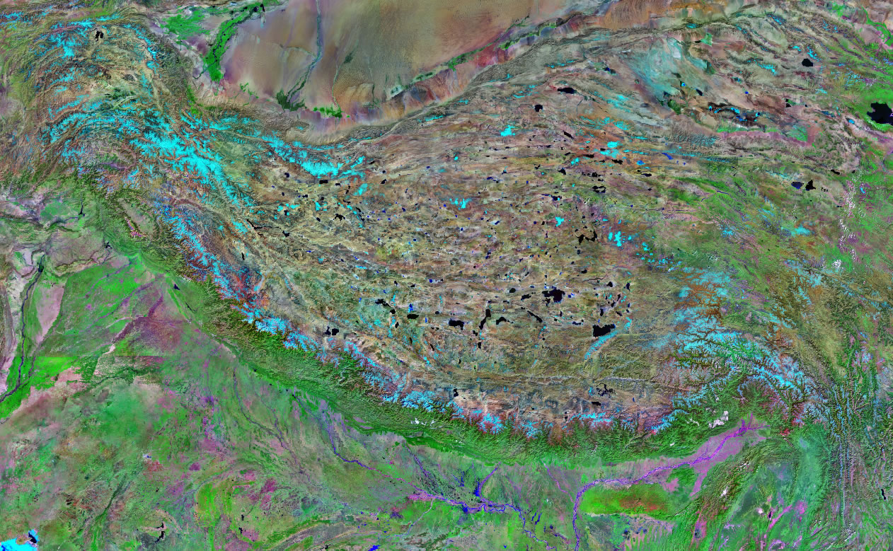 himalayan mountains on map