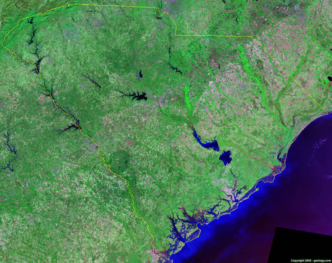 South Carolina satellite photo